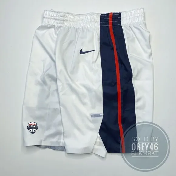 Nike Team USA 2020 Olympics AreoSwift Authentic White Basketball Shorts 36 Med